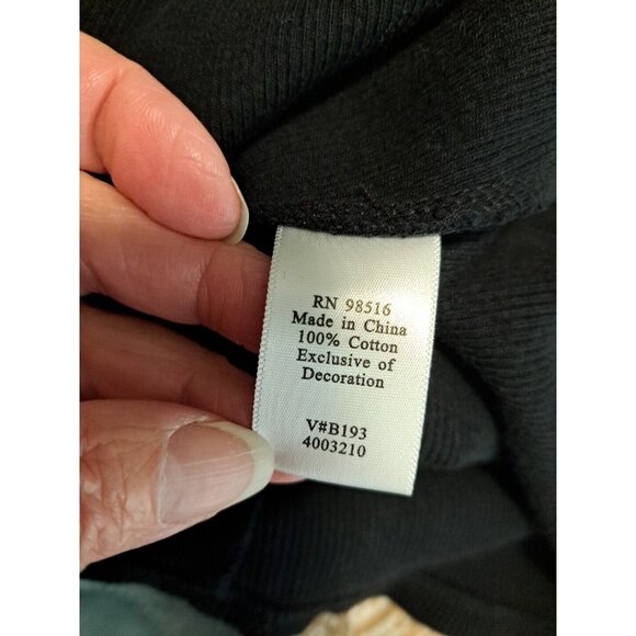 Coldwater Creek Womens M 10-12 Sweater Black 3/4 Sleeve Embellished Cotton - Picture 9 of 10